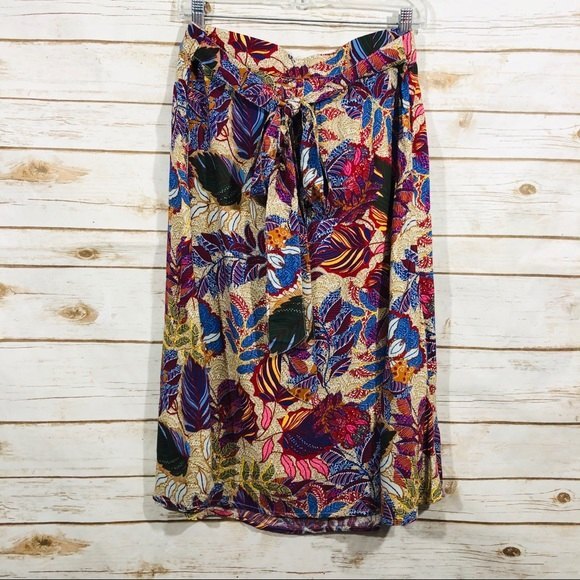 Westport elastic back printed tie front skirt Size L - Picture 5 of 7
